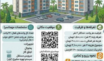 ارائه تسهیلات اقامتی و رفاهی مهمانسراهای تابستانی دانشگاه گیلان